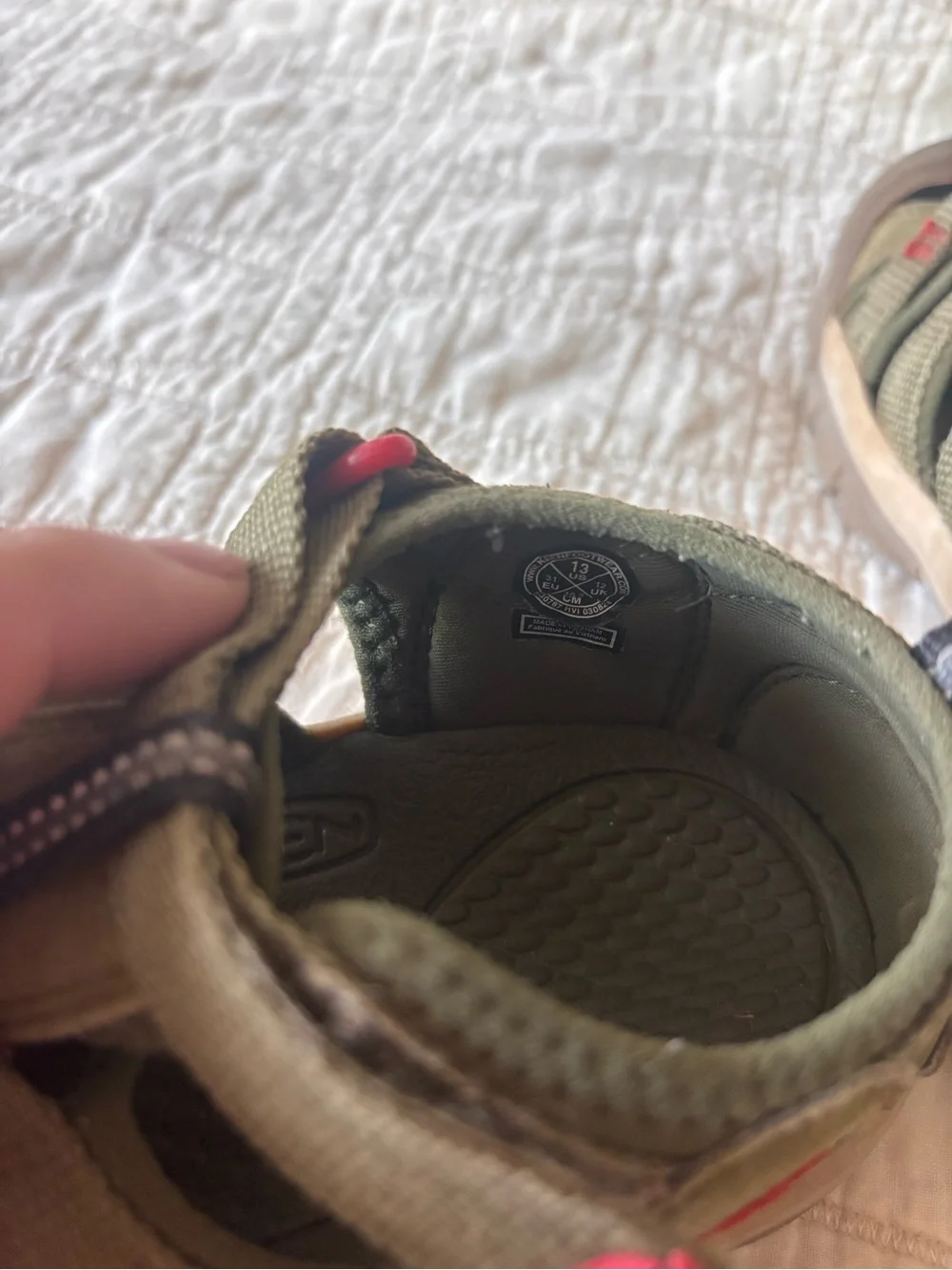 KEEN Kids Size 13 Closed Toe Hiking Water Sandals Green Red